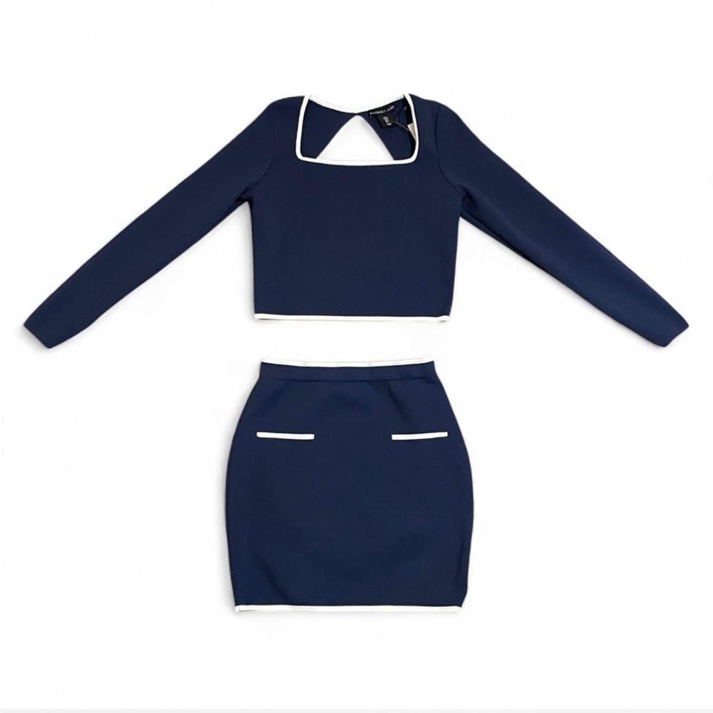 NWT Sincerely Jules Navy and White Skirt Set Size S